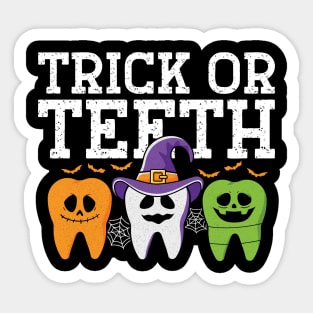 Trick Or Teeth Spooky Halloween Dental Hygienist Assistant Tech Funny Dental Office Group Sticker